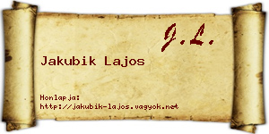 Jakubik Lajos névjegykártya