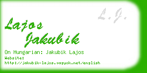 lajos jakubik business card